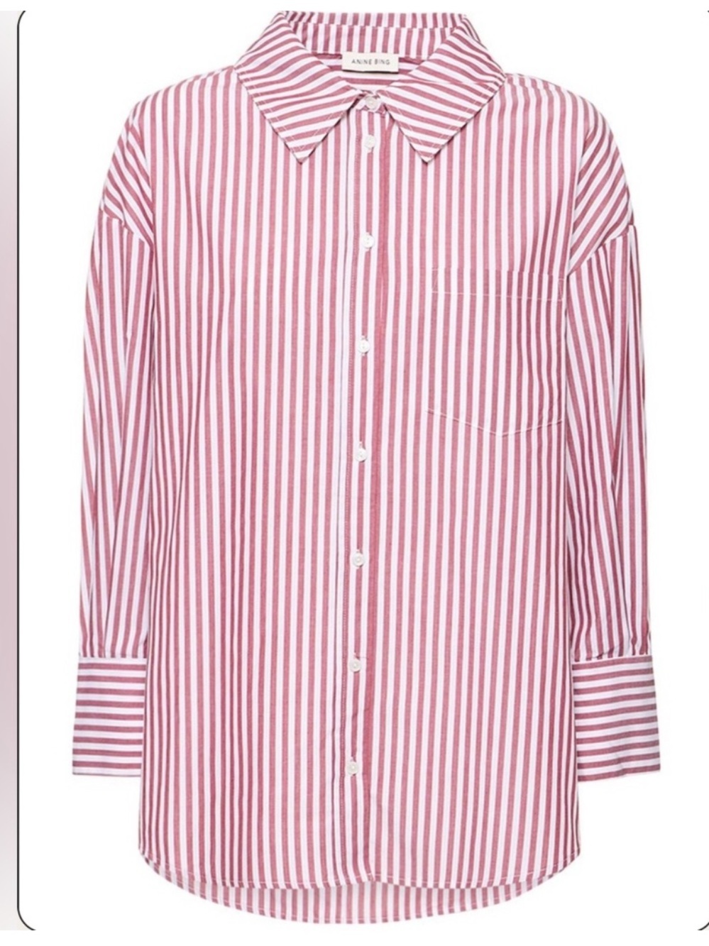 NWOT Anine Bing Red Stripe Mika Oversized Button Down